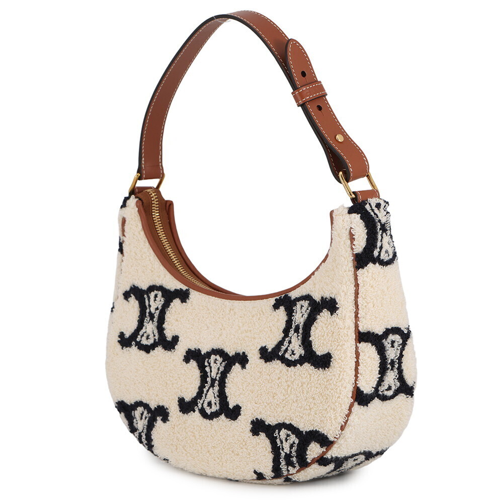 Celine Triomphe Handbag AVA Polyamide Leather White Bag - Picture 2 of 12